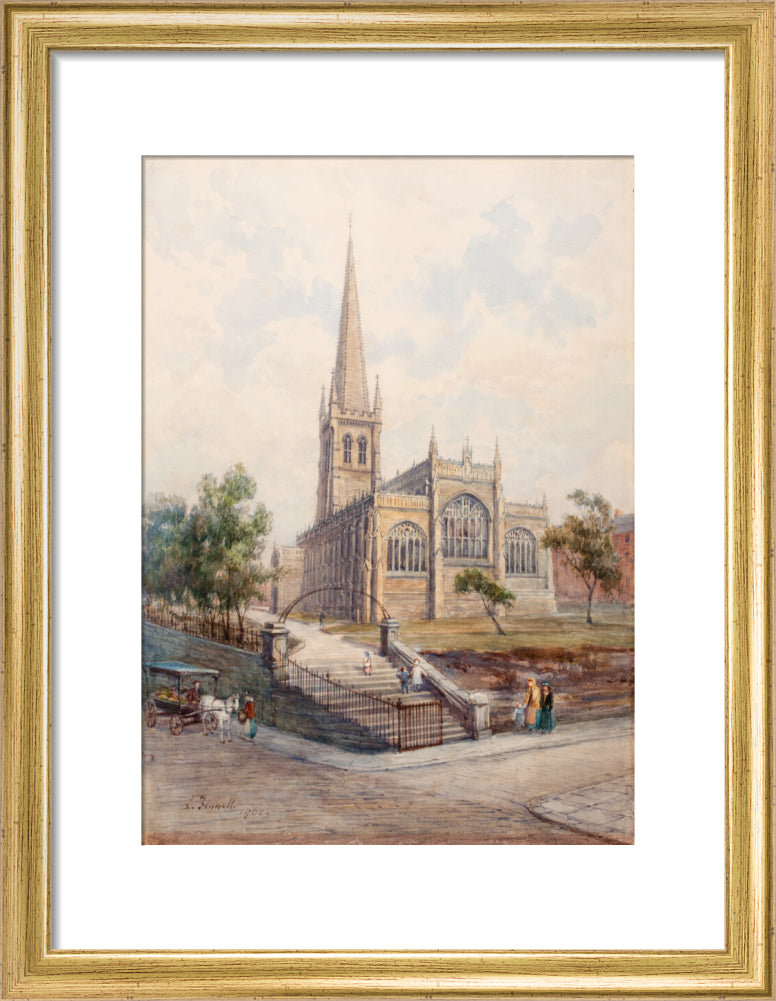 Louisa Fennell, Wakefield Cathedral from Lower Kirkgate, 1907