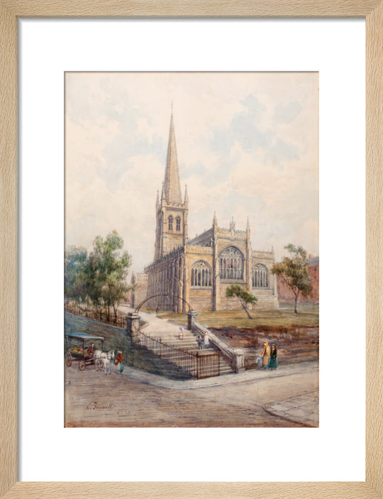 Louisa Fennell, Wakefield Cathedral from Lower Kirkgate, 1907