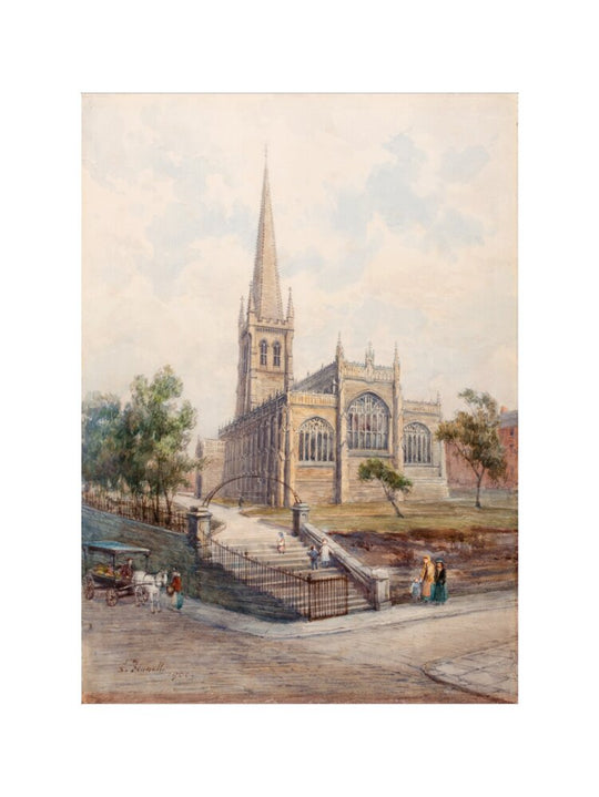 Louisa Fennell, Wakefield Cathedral from Lower Kirkgate, 1907
