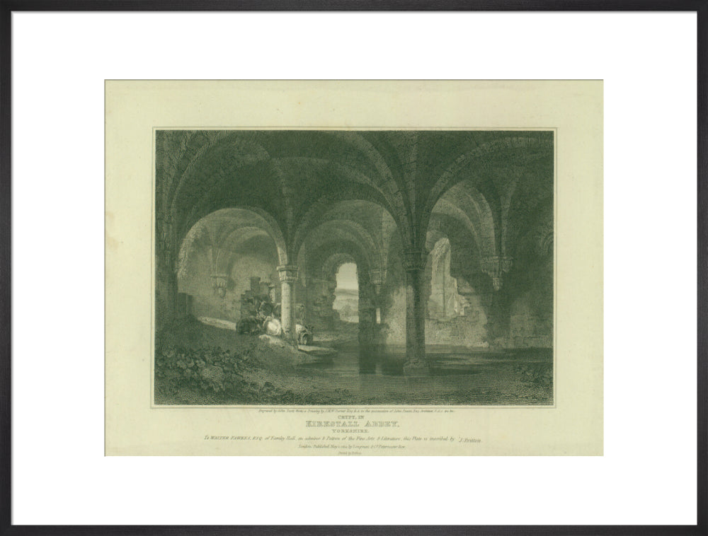 J.M.W. Turner and John Scott (engraver), Kirkstall Abbey Crypt, 1814