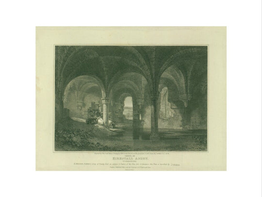 J.M.W. Turner and John Scott (engraver), Kirkstall Abbey Crypt, 1814