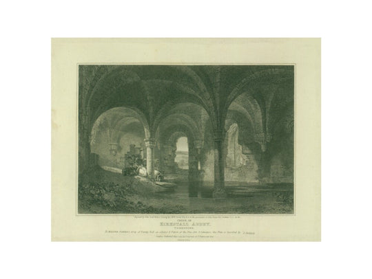 J.M.W. Turner and John Scott (engraver), Kirkstall Abbey Crypt, 1814
