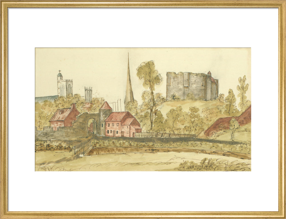 View towards Castlegate Postern and Clifford's Tower in the City of York taken from St. George's Field, 1774