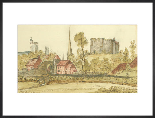 View towards Castlegate Postern and Clifford's Tower in the City of York taken from St. George's Field, 1774