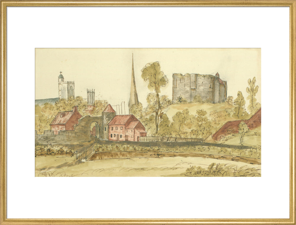 View towards Castlegate Postern and Clifford's Tower in the City of York taken from St. George's Field, 1774