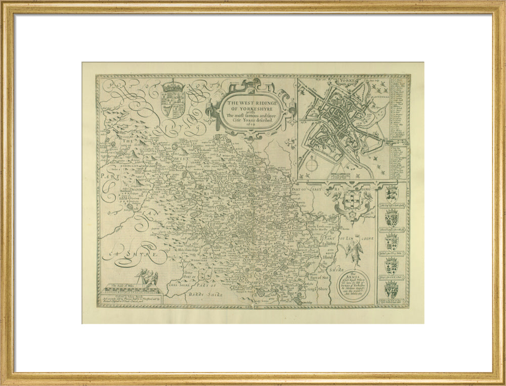 John Speed, Map of the West Riding of Yorkshire, 1610