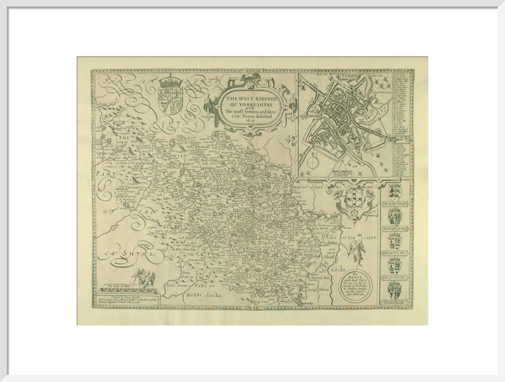 John Speed, Map of the West Riding of Yorkshire, 1610