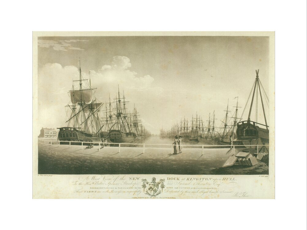 Robert Thew, A West View of the New Dock at Kingston upon Hull, 1786