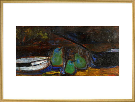 William Scott, Three Pears, Pan, Plate and Knife, 1955