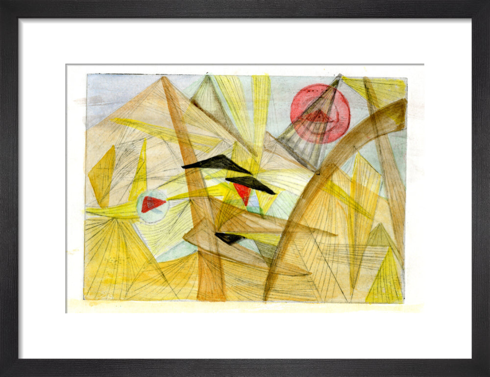 Mary Wykeham, Desert Tents (yellow, brown, black and red), 1979