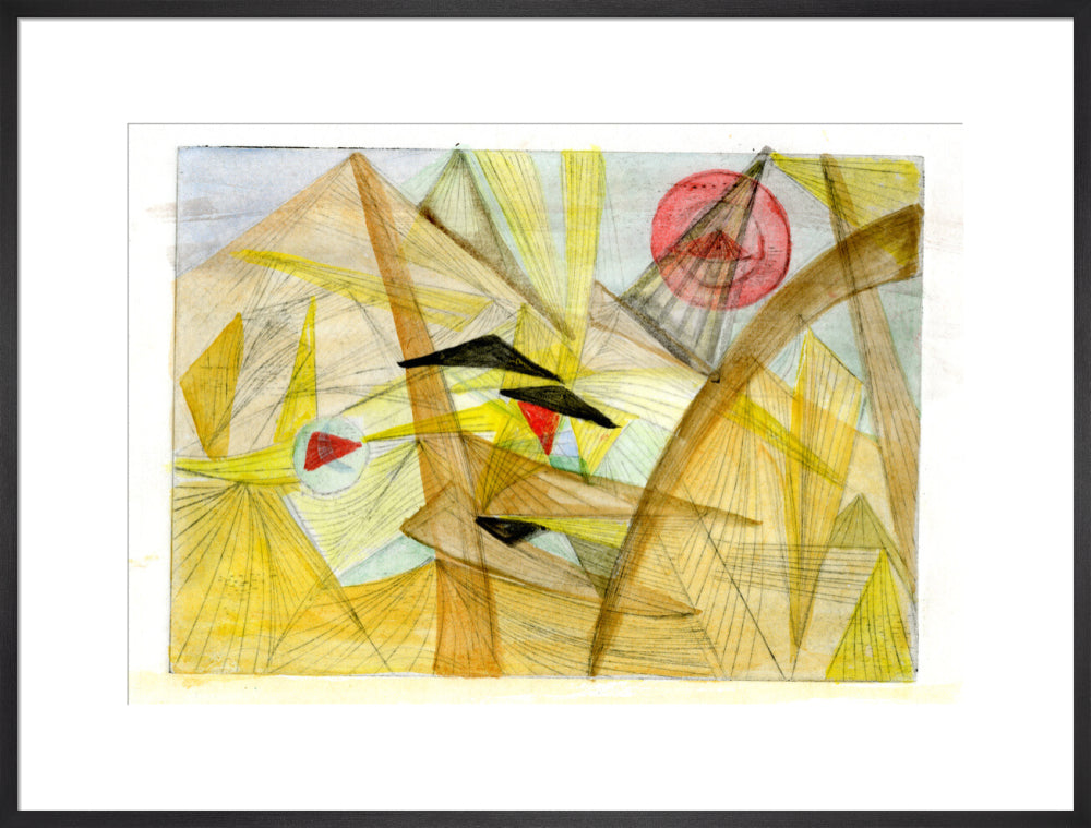 Mary Wykeham, Desert Tents (yellow, brown, black and red), 1979