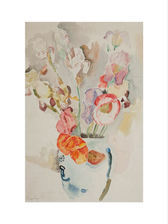 Roger Elliot Fry, Poppies and Irises, watercolour.