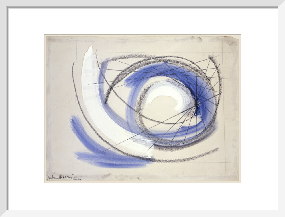 Barbara Hepworth, Spiral, 1960. (art print, medium, white)