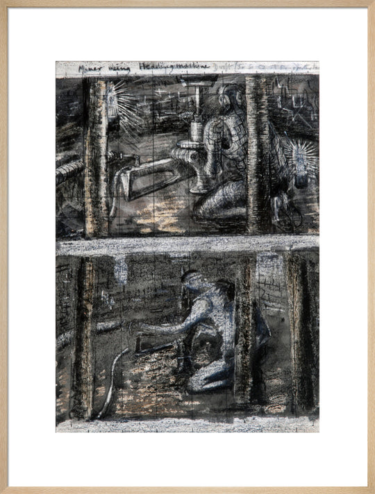 Henry Moore, Miner Using Heading Machine, page from Coalmine Sketchbook, 1942