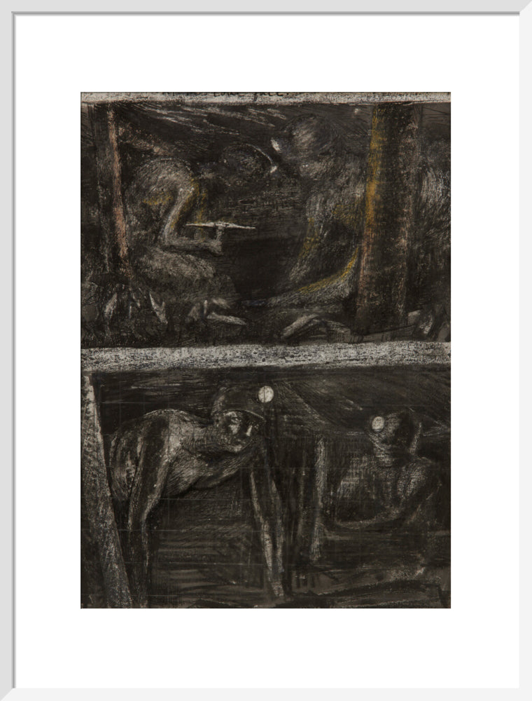 Henry Moore, Miners Working at Coalface and study for 'At the Coalface', page from Coalmine Sketchbook, 1942