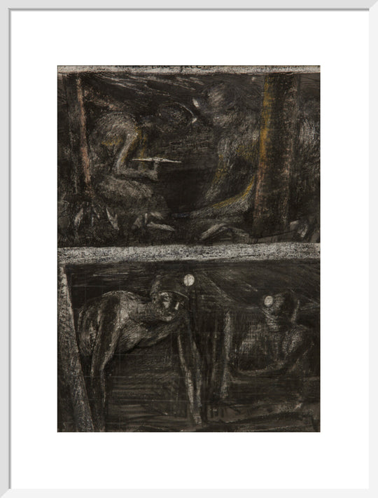 Henry Moore, Miners Working at Coalface and study for 'At the Coalface', page from Coalmine Sketchbook, 1942