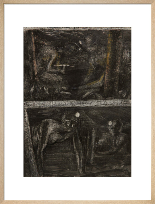 Henry Moore, Miners Working at Coalface and study for 'At the Coalface', page from Coalmine Sketchbook, 1942