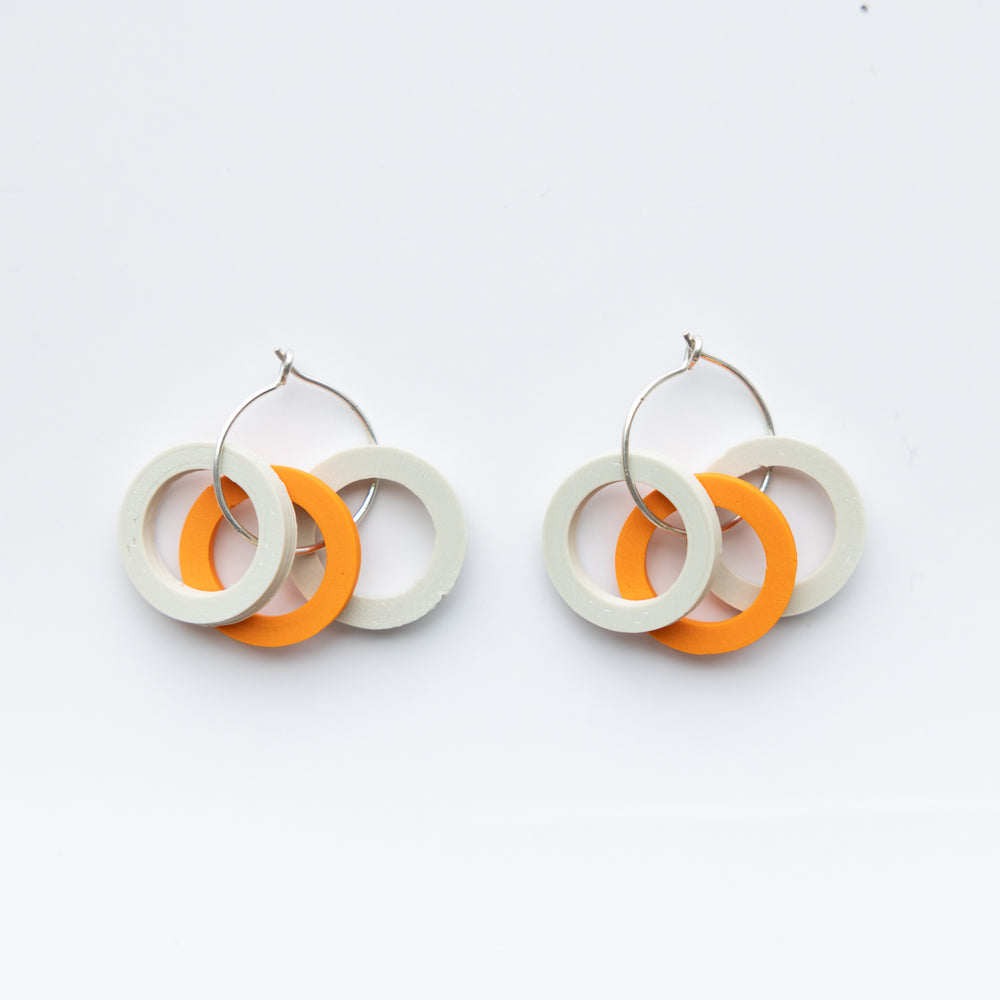 Will Sharp: Circle Hoops Cream Orange