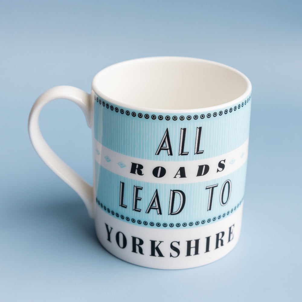 All Roads Lead to Yorkshire Mug - Blue