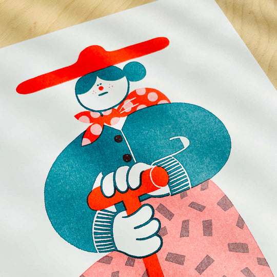 Digging Riso Print by Yuk Fun
