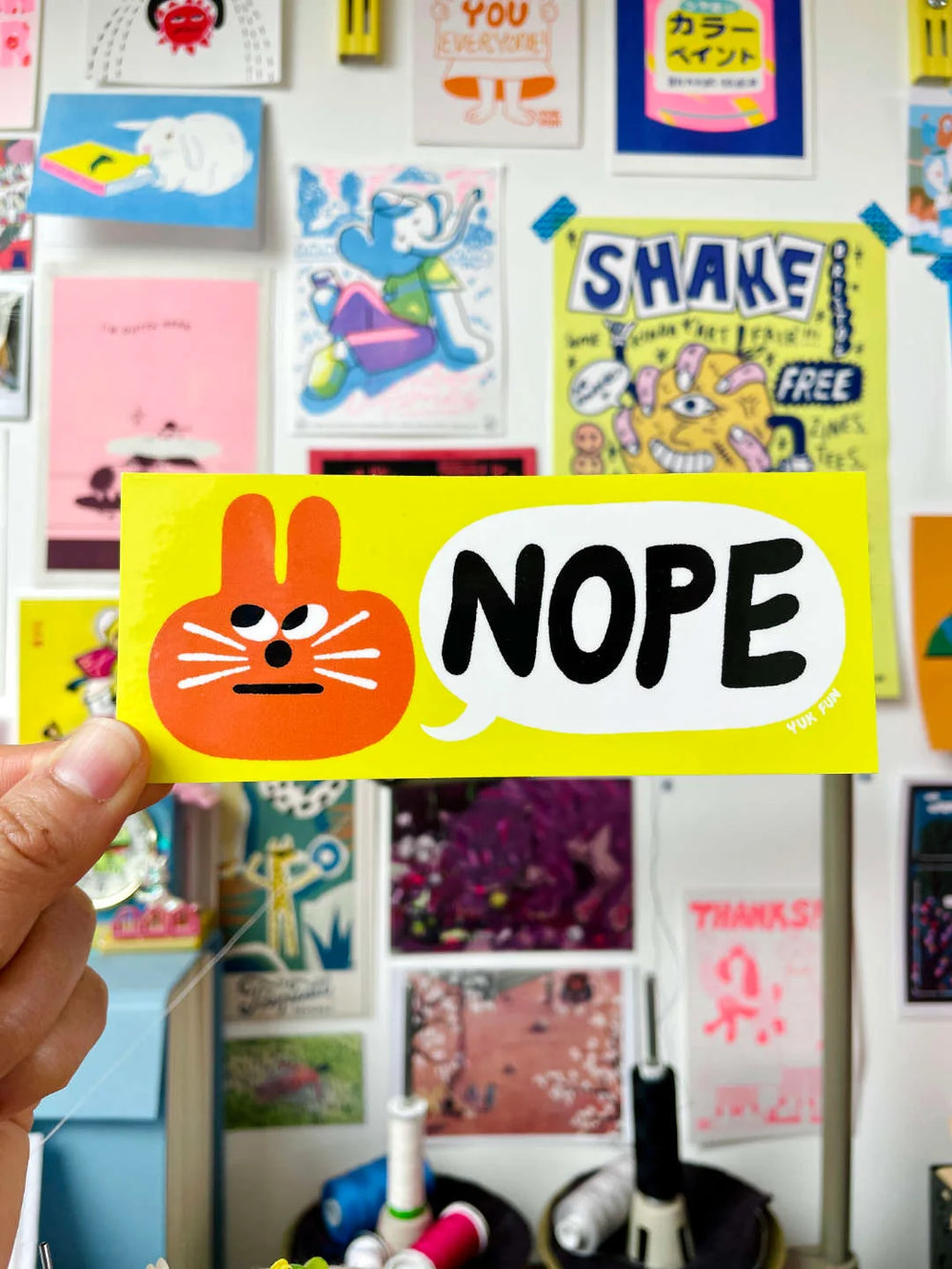 Nope Sticker by Yuk Fun