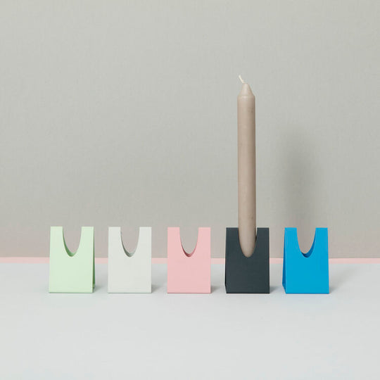 Pink Triangle Candlestick Holder